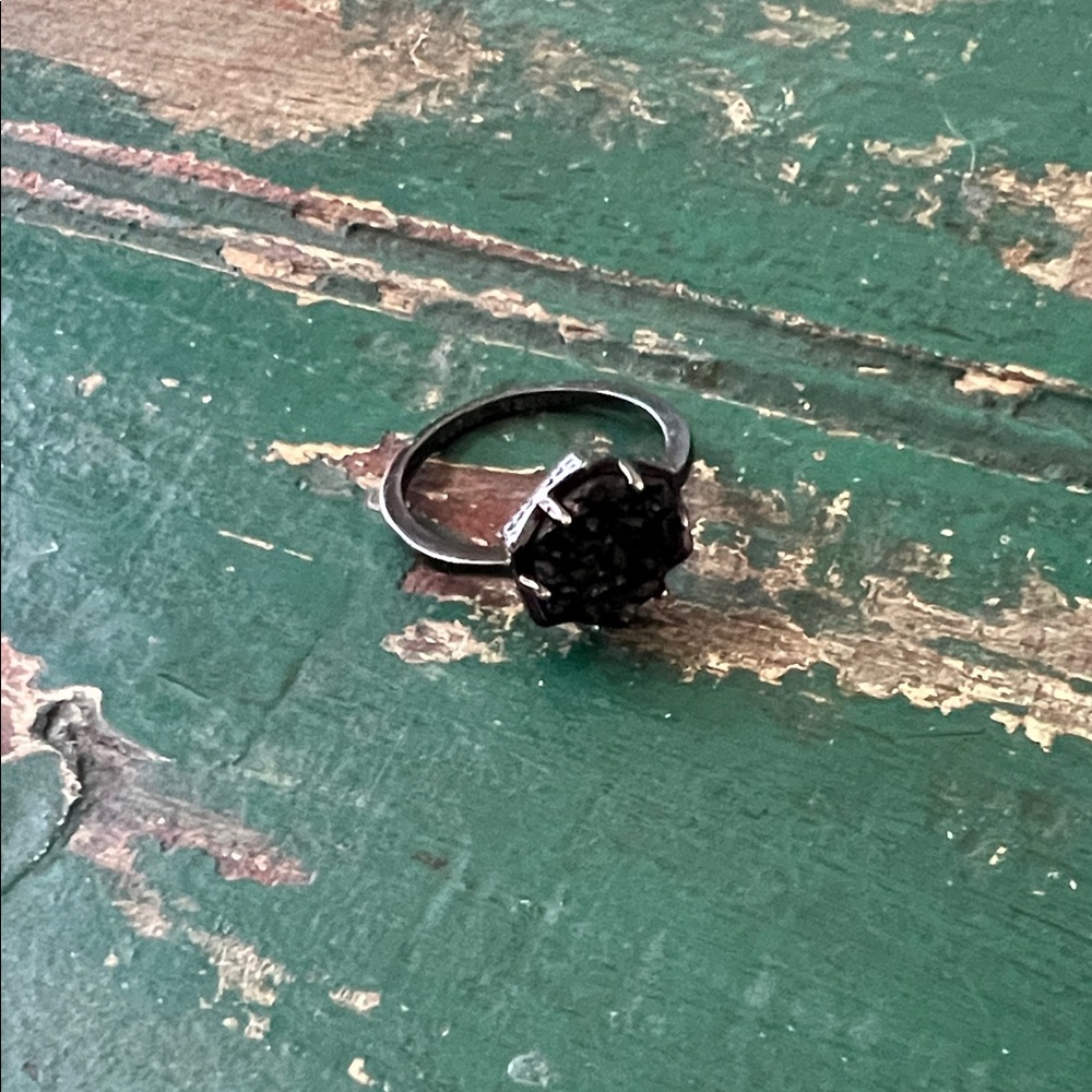 Kendra Scott Black Druzy Ring
